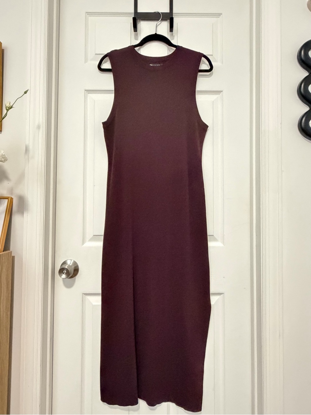 ASOS Sleeveless Midi Dress in Chocolate Brown - Women's Elegant Knit Dress sz 16